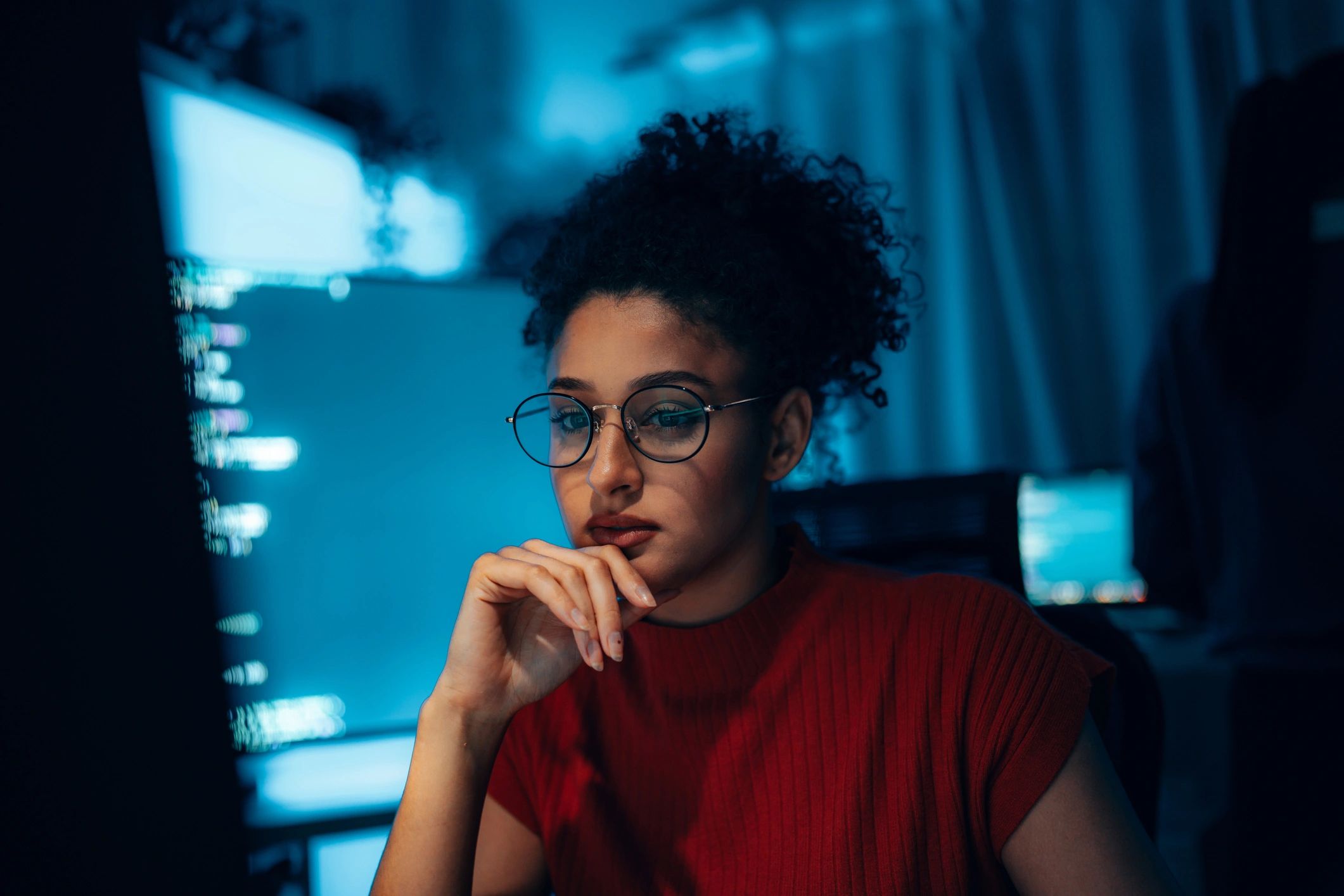 A person focused on her results of Data retrieved using NeuroAIgent AI