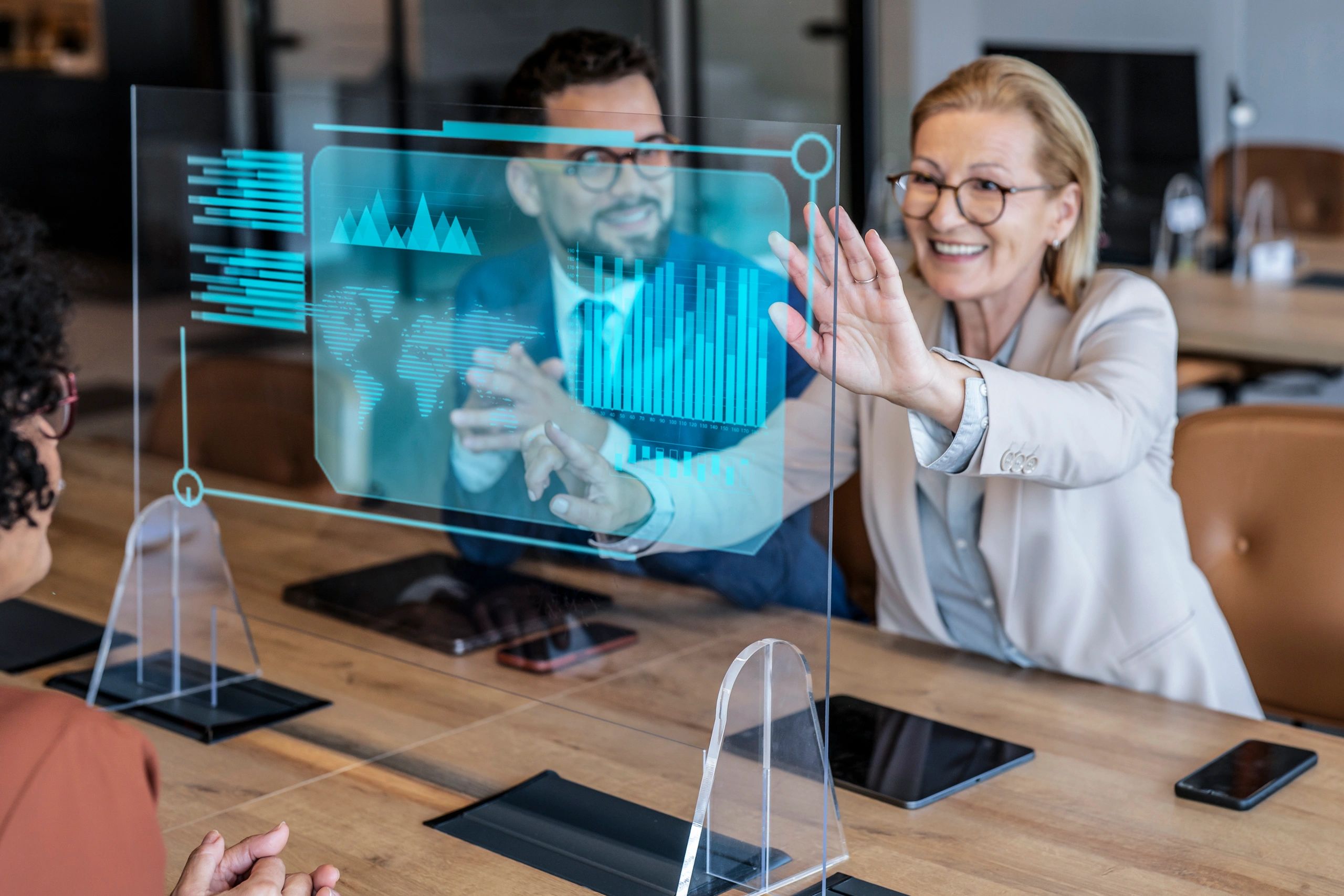 A heads up display for viewing analytics generated by AI